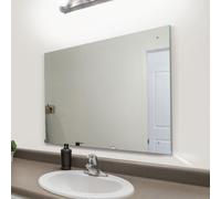 MirrorOutlet Circuitt 4mm Sheet Mirror Glass Polished Edges with 4 Holes 60 x 80cm 3ft11 x 2ft7, Silver