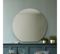 MirrorOutlet Circulus Black Frameless Wood Arch Wall Mirror - 100x106cm