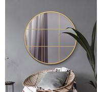 MirrorOutlet Circulus Gold Metal Round Wall Mirror - 100cm