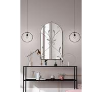 MirrorOutlet Concrete Colour Metal Framed Arched Wall Mirror 31"x 18" (80 X 46CM) in Grey | Size: 1 Pack MirrorOutlet Grey 1 Pack
