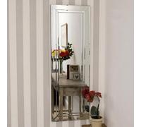 MirrorOutlet Cranbury All Glass Dress Mirror 120 X 40 Cm, Silver
