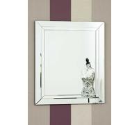 MirrorOutlet Cranbury All Glass Mirror 68 x 58 CM in Silver | Size: 1 Pack MirrorOutlet Silver 1 Pack