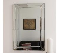 MirrorOutlet Cranbury All Glass Wall Mirror 90 x 60 CM in Silver | Size: 1 Pack MirrorOutlet Silver 1 Pack