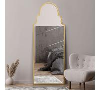 Mirroroutlet Crown Arcus - Full Length Gold Framed Arched Leaner / Wall Mirror 71" X 28 (180Cm X 70Cm)