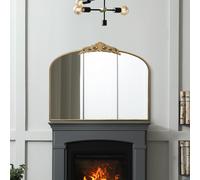 MirrorOutlet Crown Gold Metal Arch Wall Mirror - 102x80cm