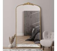 MirrorOutlet Crown Gold Metal Arch Wall Mirror - 174x96cm