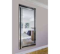 MirrorOutlet Dalton Black All Glass Full Length Mirror 174 X 85 Cm, Black