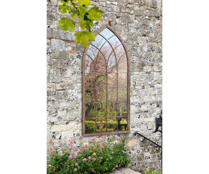 MirrorOutlet 'Dorset' Rustic Arch Large Garden Metal Frame Wall Mirror 169xm x 75cm in Brown MirrorOutlet Brown