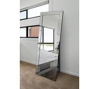 Large Modern Cheval Venetian Glass Double Framed Free Standing Mirror 5ft7 x 1f11 170cm x 58cm, Frameless