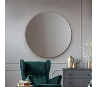 MirrorOutlet Extra Large Round Circular Frameless Bevelled wall Mirror: 110cm - Elegant Wall-Mounted Circular Mirror