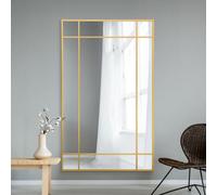 Mirroroutlet Fenestra - Gold Contemporary Wall And Leaner Mirror 71" X 43" (180 X 110Cm)