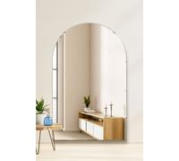 MirrorOutlet Frameless Arched Leaner / Wall Mirror 74" X 47" (190CM X 120CM) in Silver | Size: 1 Pack MirrorOutlet Silver 1 Pack