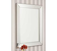 MirrorOutlet Frameless Large Venetian Modena Modern Wall Mirror 109 X 78Cm 3Ft7 X 2Ft7, Silver