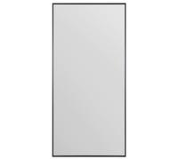 MirrorOutlet The Artus - Black Modern Aluminium Edged Wall Leaner Mirror 68" X 33" (174CM X 85CM) Silver Mirror Glass.…