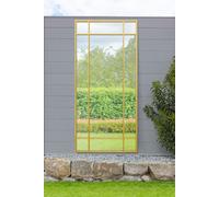 MirrorOutlet Genestra - Gold Contemporary Wall & Leaner Outdoor Garden Mirror 71"x 33" 180 x 85cm, Gold