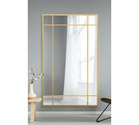 MirrorOutlet The Fenestra - Gold Modern Contemporary Leaner and Wall Mirror 71" X 43" (180CM X 110CM) Silver Mirror Glass with Black Metal Frame. Landscape or Portrait.…