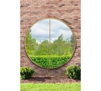 MirrorOutlet Gold Extra Large Circular Window Metal Garden Wall Mirror (180x180cm) | Size: 1 Pack MirrorOutlet Gold 1 Pack