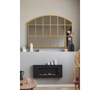 Mirroroutlet Over Mantle Window Arcus - Gold Framed Arched Wall Mirror 35" X 26" (90Cm X 65Cm)