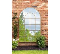 Mirroroutlet The Arcus Gold Framed Arched Window Garden Mirror 190Cm X 120Cm