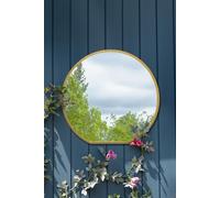 MirrorOutlet Gold Framed Flat Bottom Circular Garden Wall Mirror (84CM X 80CM) | Size: 1 Pack MirrorOutlet Gold 1 Pack