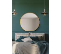 The Circulus - Gold Framed Flat Bottom Circular Wall Mirror - Perfect for the Mantle! 33" X 31" (84CM X 80CM)