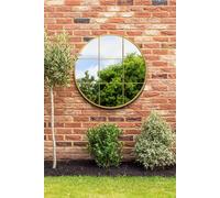 Gold Metal Frame Round Garden Wall Mirror 39" x 39" (100x100CM) MirrorOutlet Gold 1 Pack