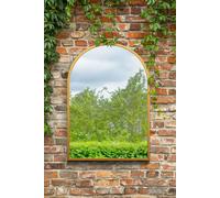 MirrorOutlet Gold Metal Framed Arched Garden Wall Mirror 39" X 27" (100CM X 70CM) | Size: 1 Pack MirrorOutlet Gold 1 Pack