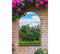MirrorOutlet Gold Metal Framed Arched Garden Wall Mirror 47" X 31" (120 X 80CM) | Size: 1 Pack MirrorOutlet Gold 1 Pack