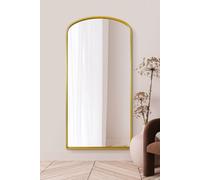MirrorOutlet The Angustus - Gold Metal Framed Modern Shallow Arched Wall and Leaner Mirror 79" X 39" (200CM X 100CM) Black. 2cm Wide Frame and 3cm Deep.…,200 x 100cm