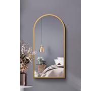 MirrorOutlet Gold Metal Framed Arched Wall Mirror 31" X 16" (80CM X 40CM) | Size: 1 Pack MirrorOutlet Gold 1 Pack