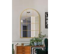 Gold Metal Framed Arched Window Wall Mirror 47" X 31" (120CM X 80CM) MirrorOutlet Gold 1 Pack