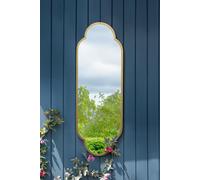 The Duplici - New Gold Metal Framed Double Arched Oval Garden Wall Mirror 59" X 20" (150CM X 52CM)