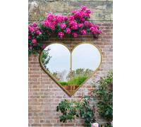 MirrorOutlet Gold Metal Framed Heart Shaped Wall Garden Mirror (80 X 80CM) | Size: 1 Pack MirrorOutlet Gold 1 Pack