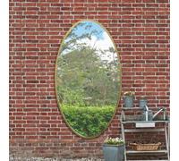 Gold Metal Framed Oval Garden Wall Mirror 71" X 39" (180 x 100CM) MirrorOutlet Gold 1 Pack