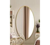 MirrorOutlet Gold Metal Framed Oval Wall Mirror 71" X 39" (180 x 100CM) | Size: 1 Pack MirrorOutlet Gold 1 Pack