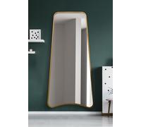 MirrorOutlet Gold Metal Isoscelles Trapezoid Shape Framed Wall Mirror 200CM X 95CM | Size: 1 Pack MirrorOutlet Gold 1 Pack