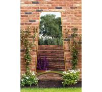 Gold Metal Trapezoid Shape Framed Garden Wall Mirror (200CM X 95CM) MirrorOutlet Gold 1 Pack