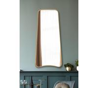 MirrorOutlet The Coartans - Gold Metal Isosceles Trapezoid Framed Rectangular Wall Mirror 48" X 23" (122CM X 58CM) Silvered Mirror Glass. Extra Large.