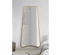 MirrorOutlet The Coartans - Gold Metal Isosceles Trapezoid Framed Rectangular Wall Mirror 71" X 34" (180CM X 85CM) Silvered Mirror Glass. Extra Large.