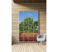 MirrorOutlet Gold Modern Window Garden Wall Mirror 69" X 43" (174CM X 110CM) | Size: 1 Pack MirrorOutlet Gold 1 Pack