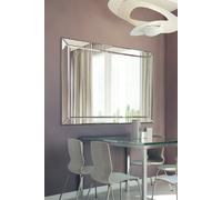 MirrorOutlet Horsley All Glass Modern Large Wall Mirror 137 x 107 CM in Silver | Size: 1 Pack MirrorOutlet Silver 1 Pack