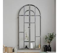 Mirroroutlet Kirkby Metal Arch Shaped Decorative Window Opening Garden Mirror 100Cm X 50Cm