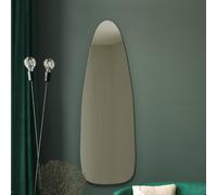 MirrorOutlet Lacuna Black Wood Pebble Wall Mirror - 120x40cm