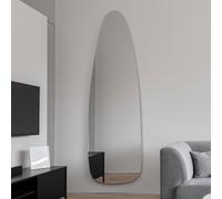 MirrorOutlet Lacuna Black Wood Wavy Wall Mirror - 100x45cm