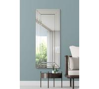 MirrorOutlet Langley All Glass Modern Bevelled Dress Mirror 120 x 50 CM in Silver | Size: 1 Pack MirrorOutlet Silver 1 Pack