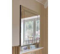 MirrorOutlet Langley All Glass Modern Bevelled Large Wall Mirror 144 x 115.5 CM in Silver | Size: 1 Pack MirrorOutlet Silver 1 Pack