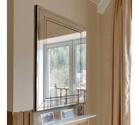 Mirroroutlet Langley All Glass Modern Bevelled Wall Mirror 144 X 115.5 Cm