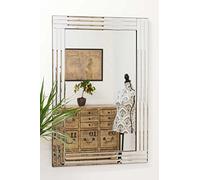 MirrorOutlet Large All Glass Venetian Wall Mirror-Rectangular for Lounge, Dining Room, Bedroom, Bathroom and more-90cm X 60cm. UK's Largest Stockist, Frameless, 90 x 60