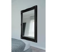 MirrorOutlet Large Black Ornate Shabby Chic Big Wall Mirror 3Ft X 2Ft2 91cm X 66cm, Wood, 91x66x5