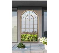 MirrorOutlet Large Country Arch Garden Mirror 71"x 40" (180x103cm) Sand Colour in Cream | Size: 1 Pack MirrorOutlet Cream 1 Pack